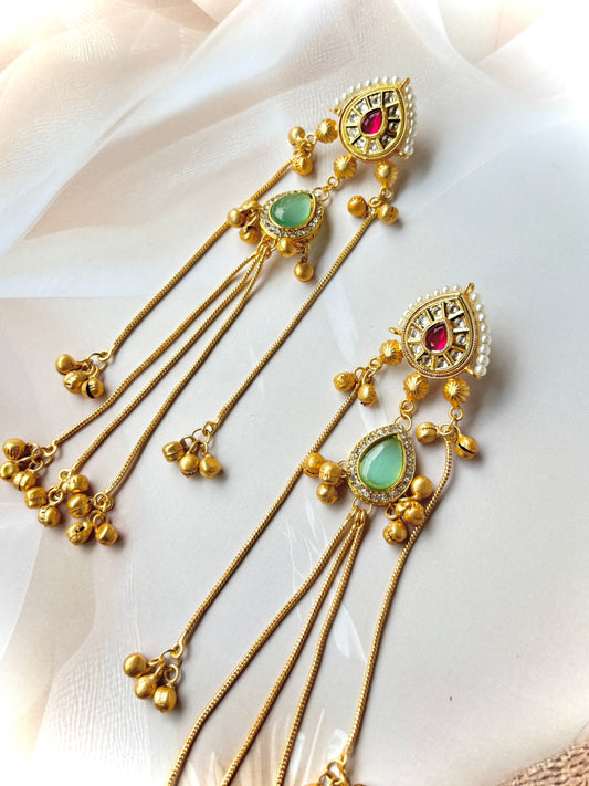 Mint Madhavi Brass Earrings