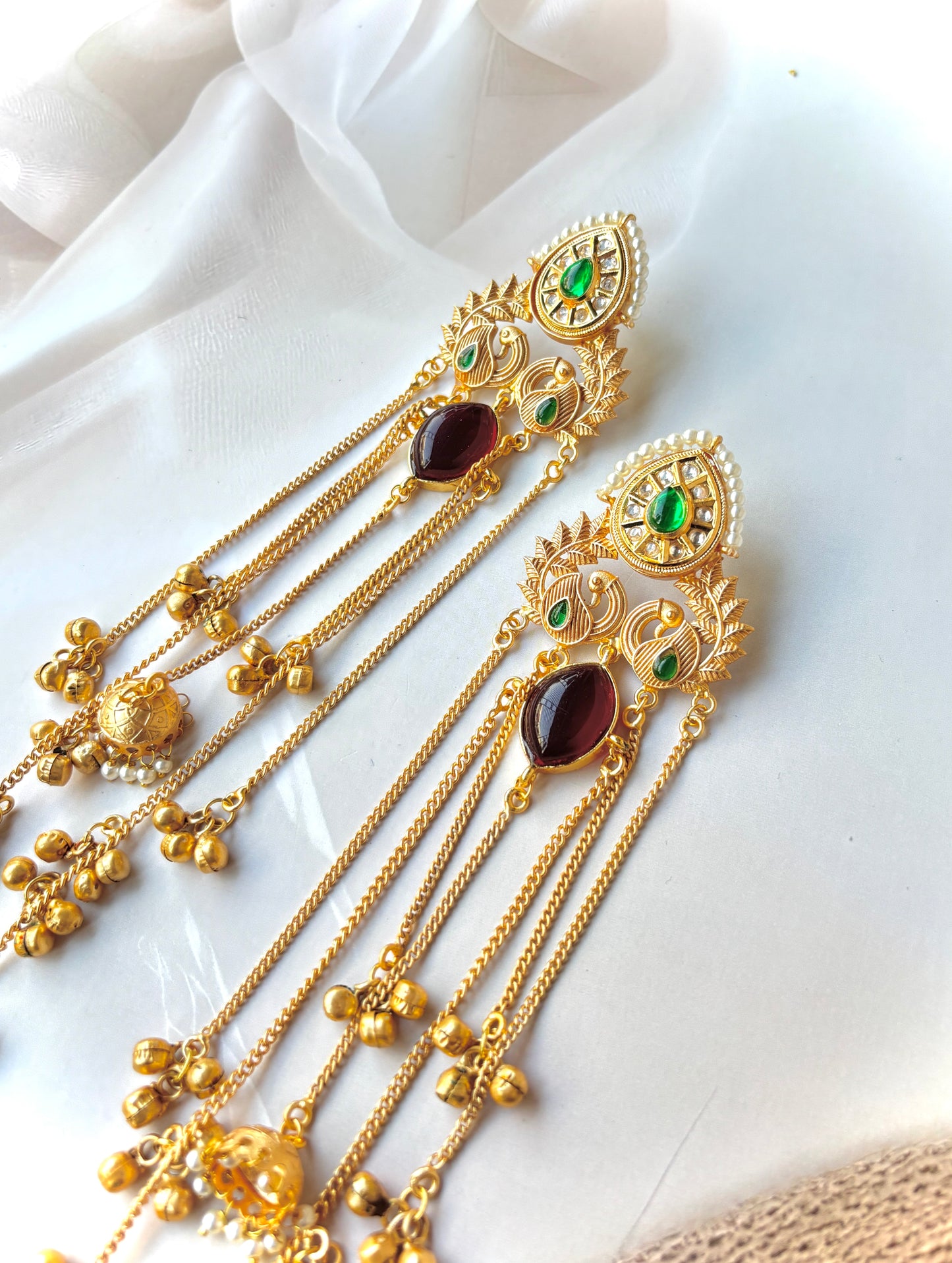 Maroon Omana Brass Earrings