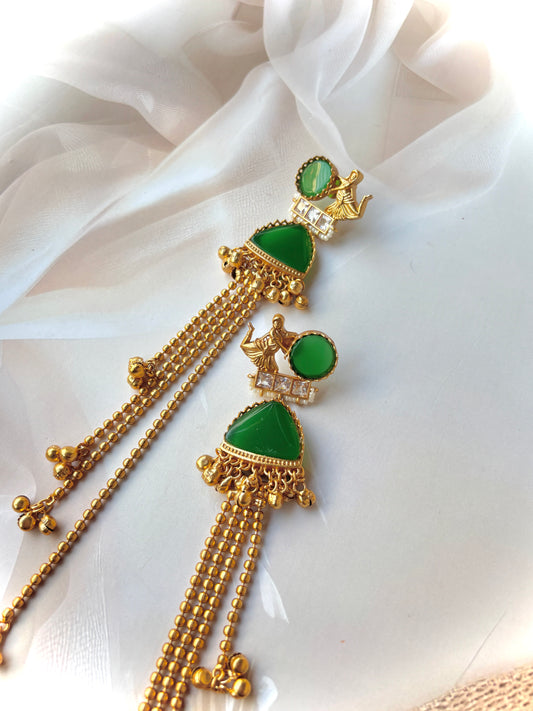 Emerald Nigan Brass Earrings