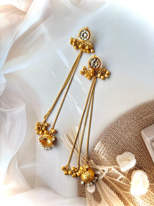 Golden Nidha Brass Earrings
