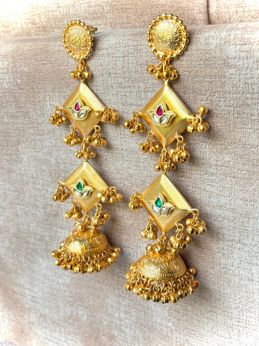 Golden Tantra Brass Jhumkis