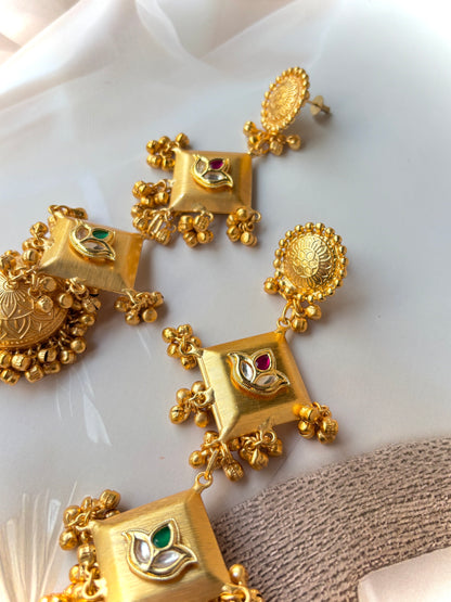 Golden Tantra Brass Jhumkis