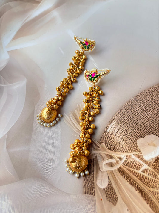 Golden Ujas Brass Jhumkis