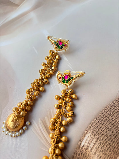 Golden Ujas Brass Jhumkis