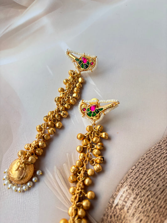 Golden Ujas Brass Jhumkis
