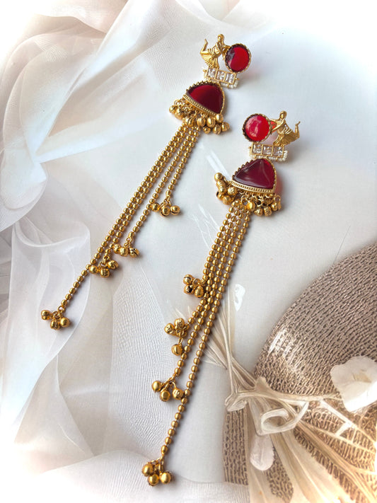 Red Nigan Brass Earrings