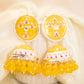 Yellow Saanchi Jhumkis