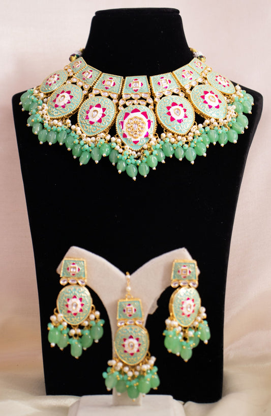 Mint Green Ragini Necklace Set