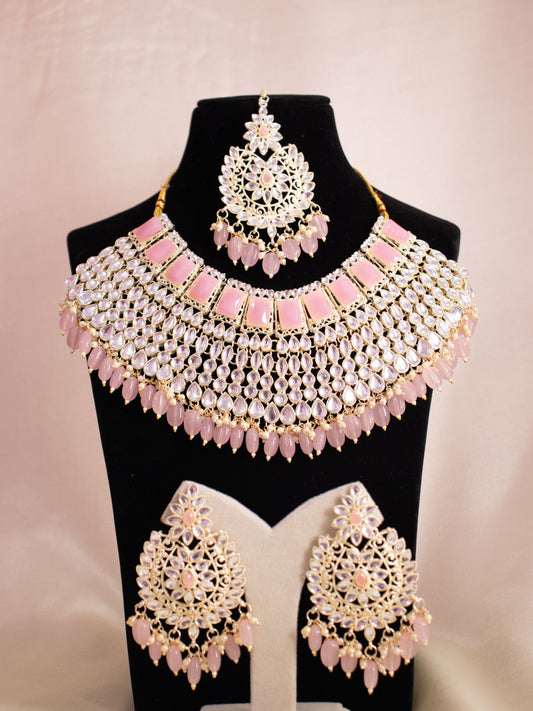 Baby Pink Dhara Necklace Set