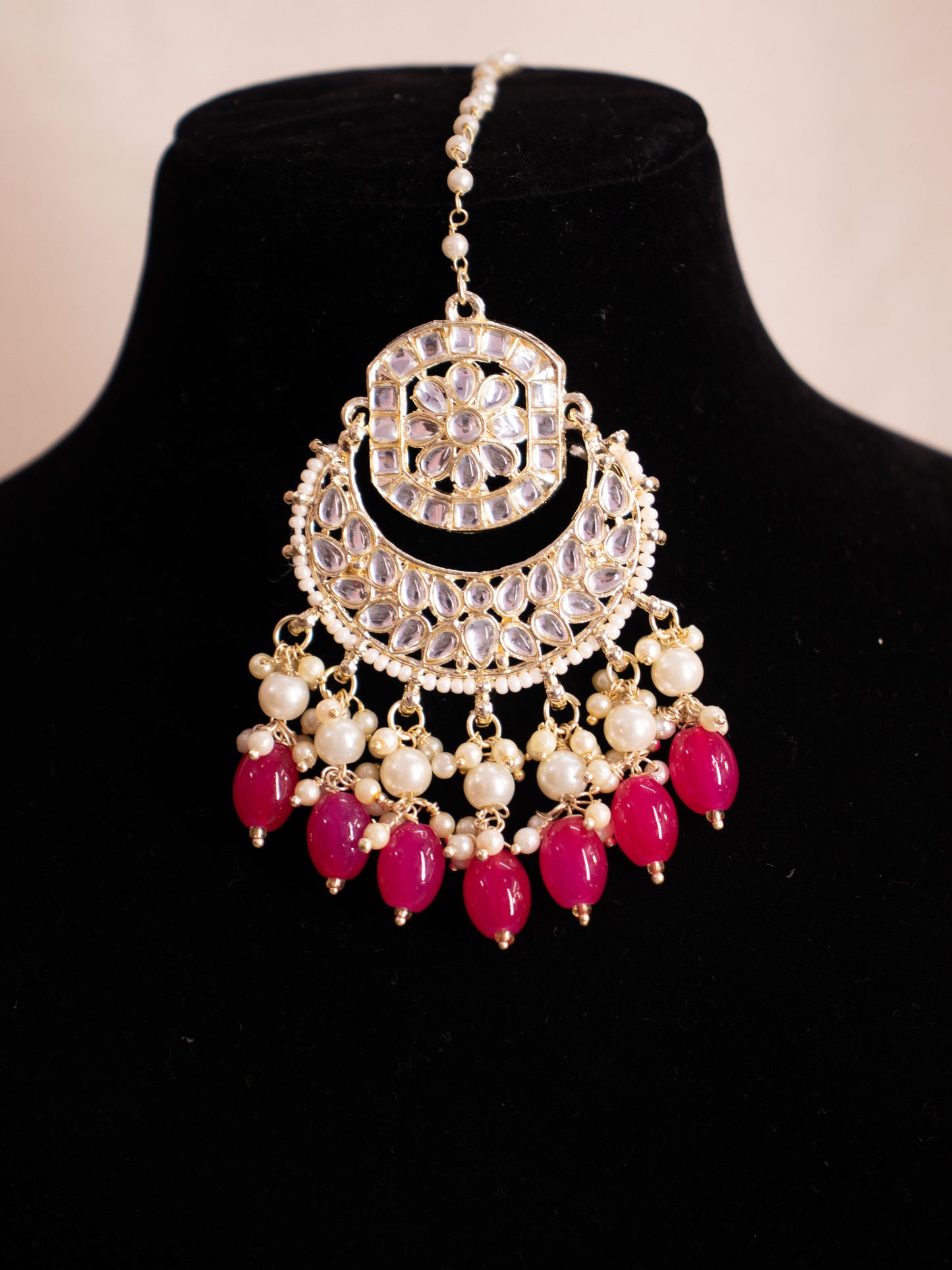 Pink Swara Necklace Set