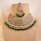 Emerald Green Kinjal Necklace Set