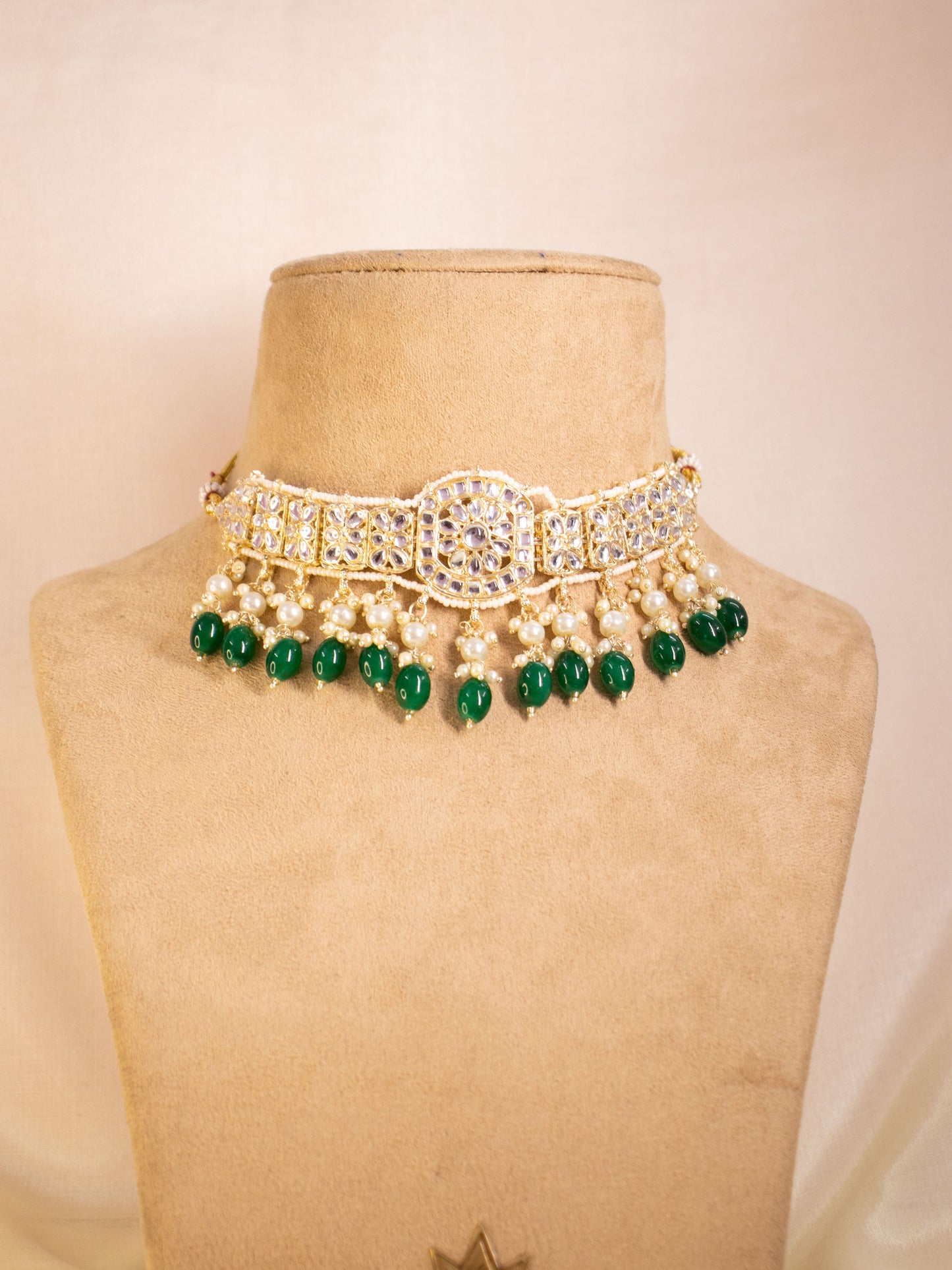 Emerald Green Swara Necklace Set