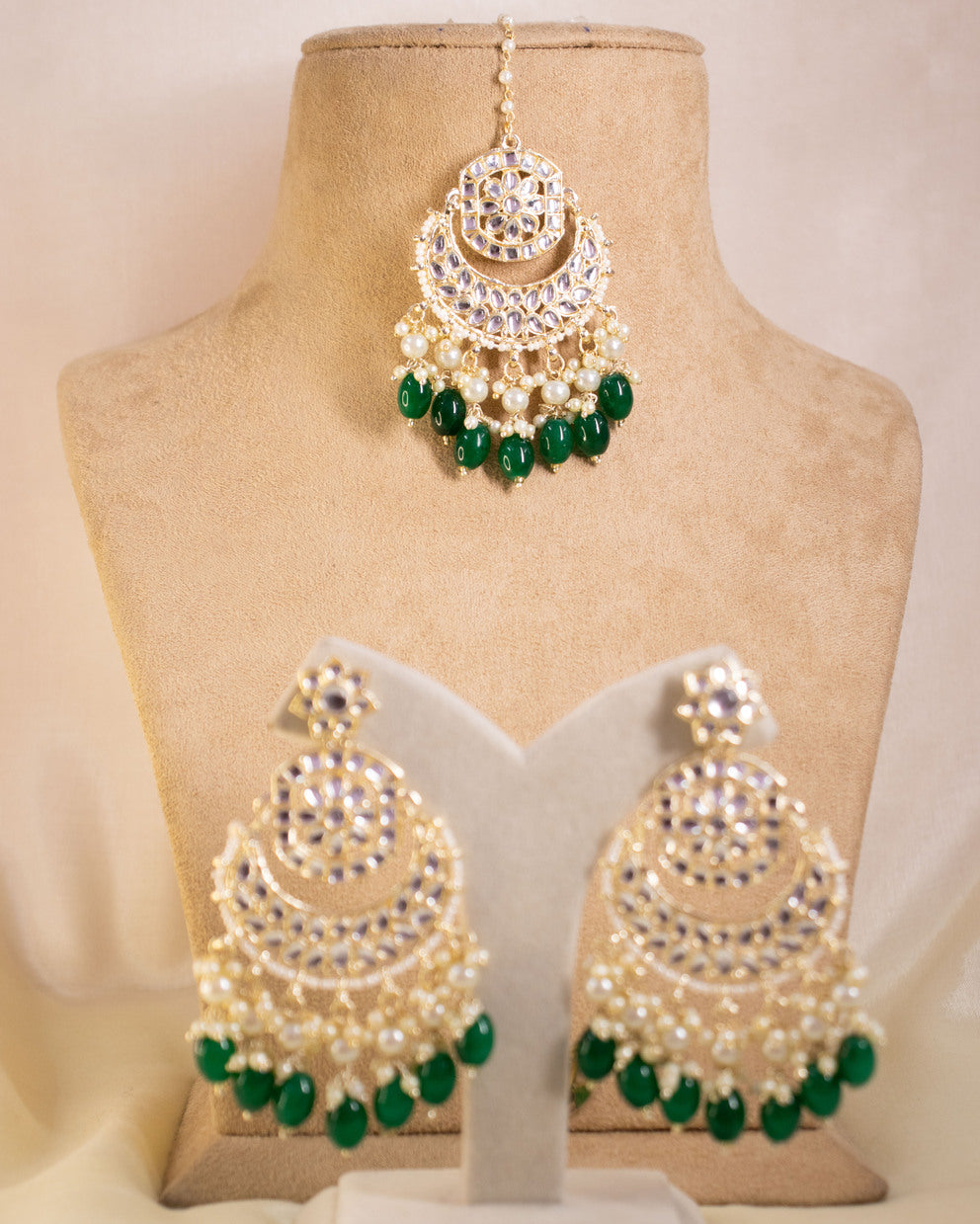 Emerald Green Swara Necklace Set