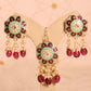 Maroon Triveni Choker Necklace Set