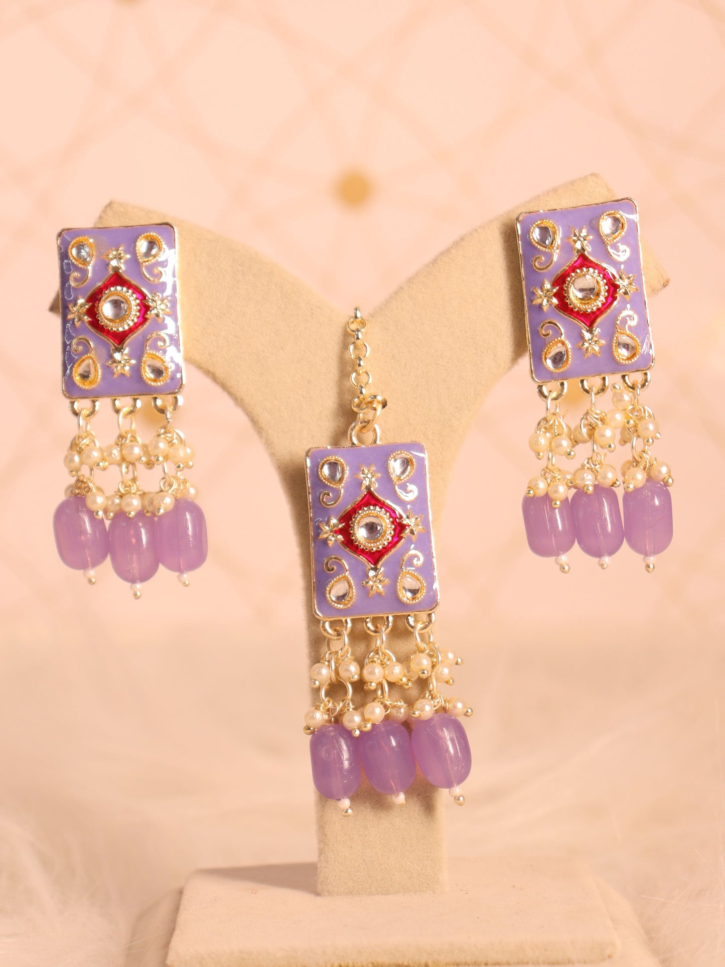 Lilac Chahat Choker Necklace Set