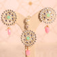 Pink and Green Yamini Necklace Set