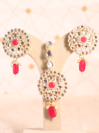 Pink Yamini Necklace Set