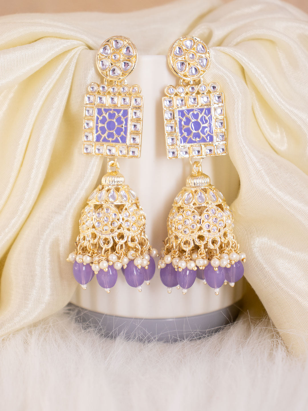 Purple Aakruti Jhumkis