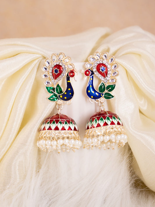 Red Mor Jhumkis