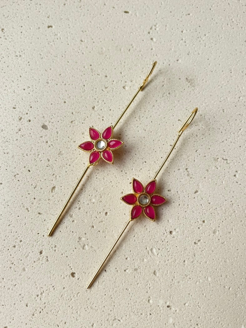 Pink Tantra Brass Earrings