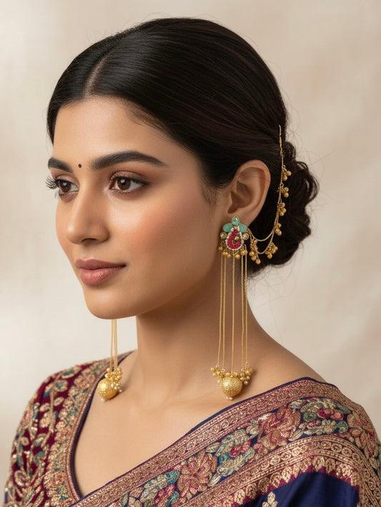 Pink & Mint Kakuba Brass Earrings
