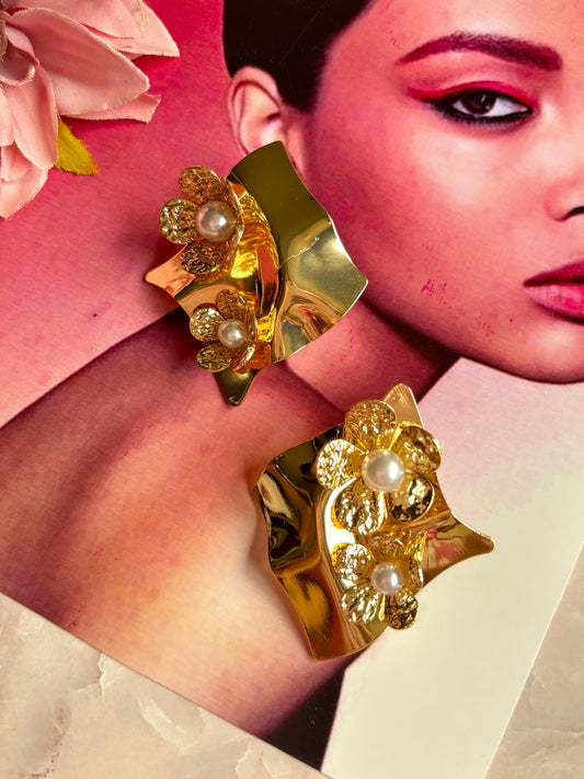 Golden Padmamalini Western Earrings