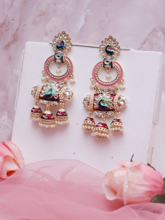 Multicolor Kalki Jhumkis