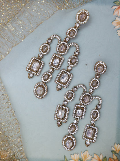 White New Deepika Deisgner Earrings