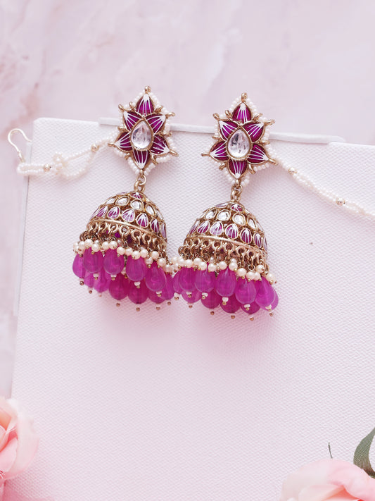 Purple Zania Jhumkis