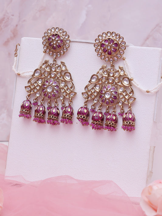 Purple Quilla Jhumkis