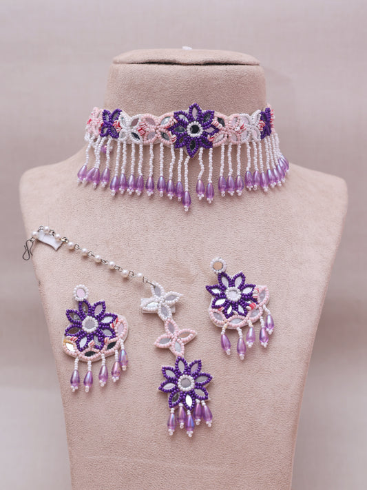 Purple Hamreet Necklace Set