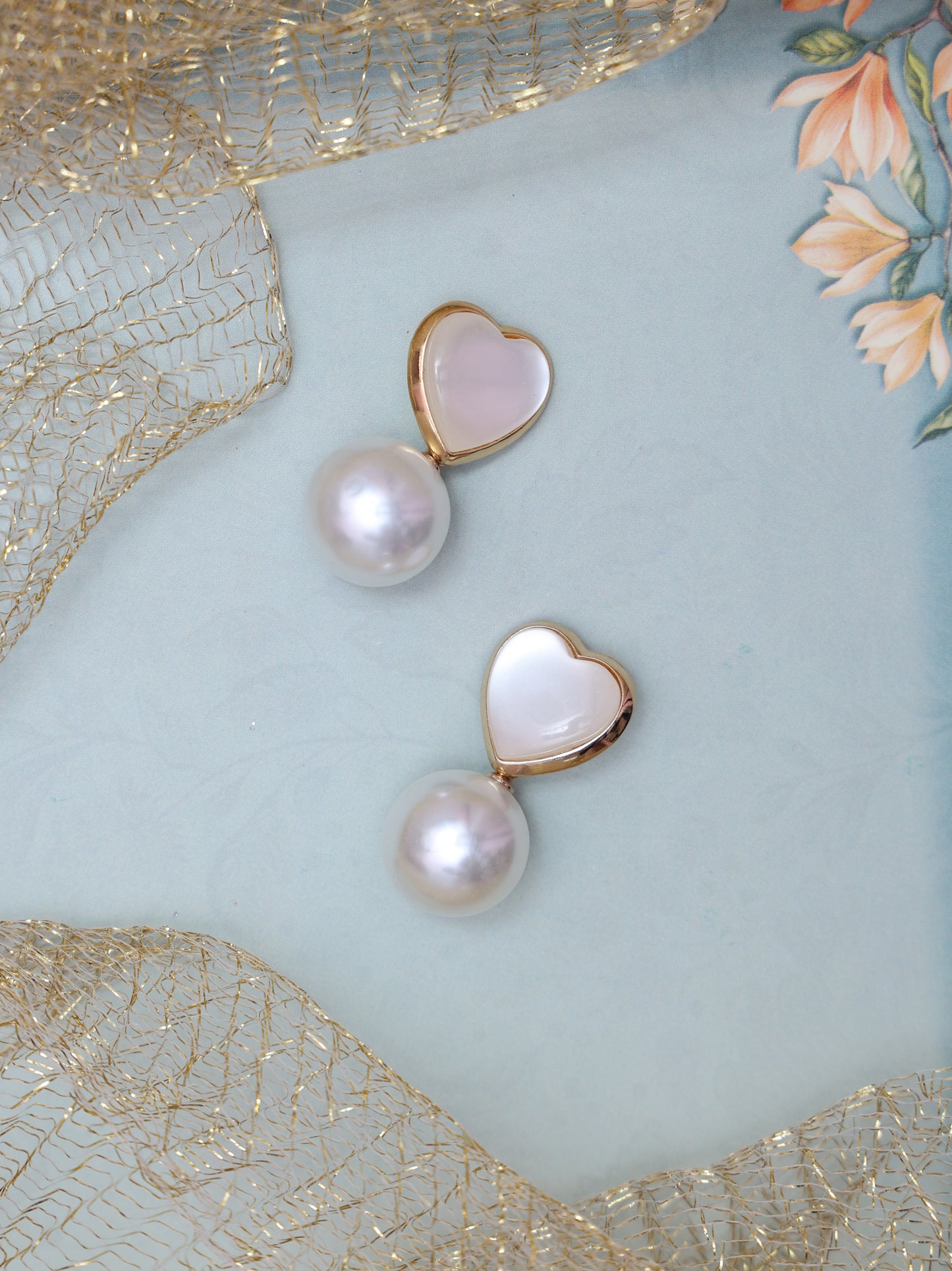 Pearl Heart Western Earrings