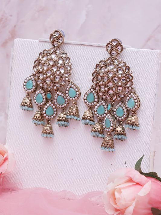 Turquoise Yashmita Jhumkis