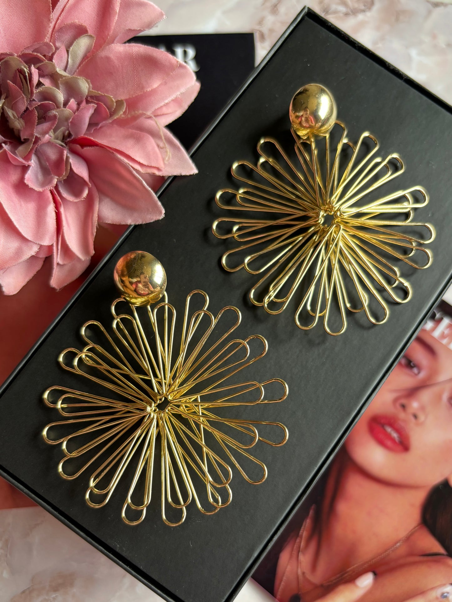 Golden Madni Western Earrings