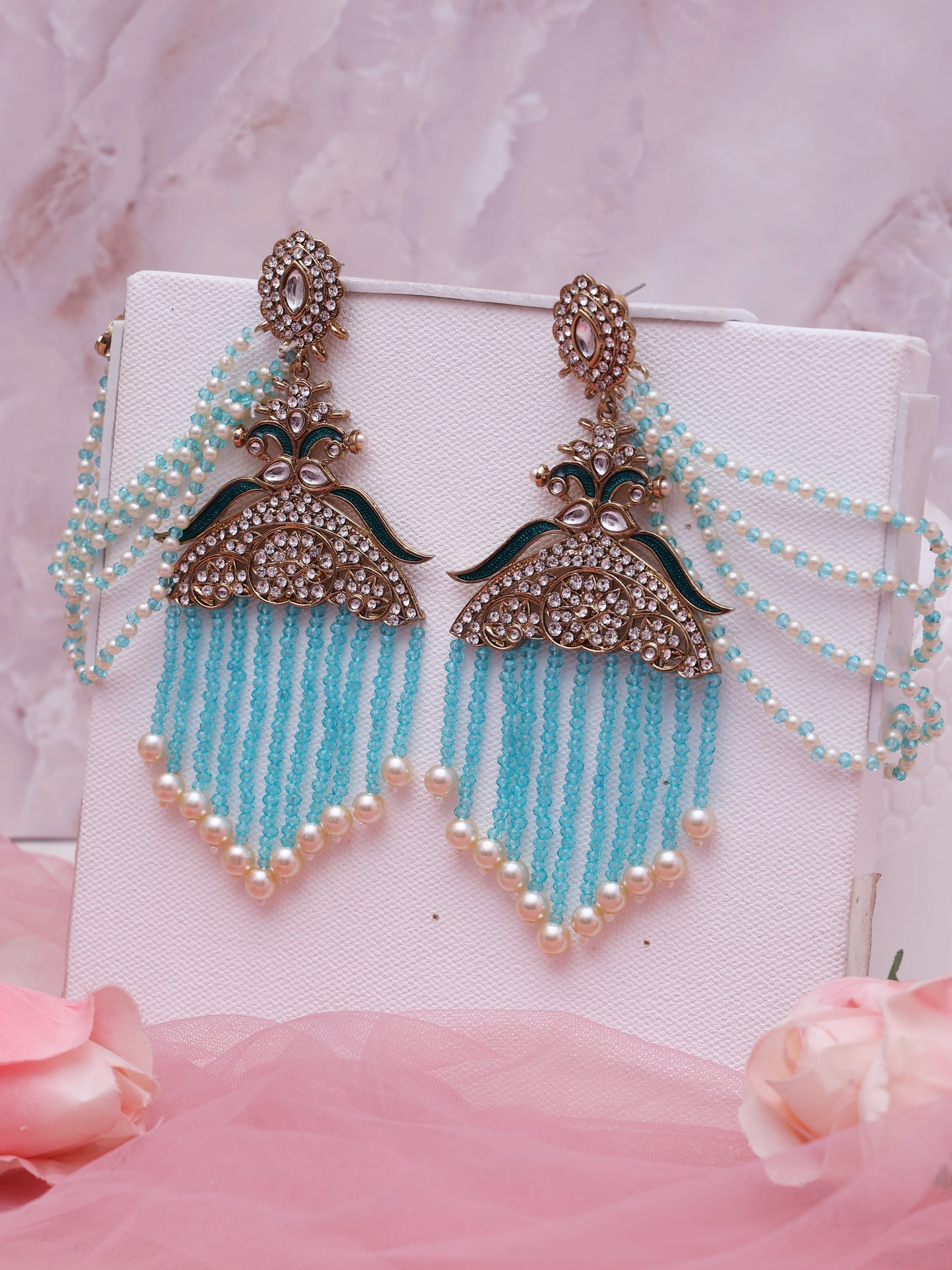 Turquoise Rachika Jhumkis