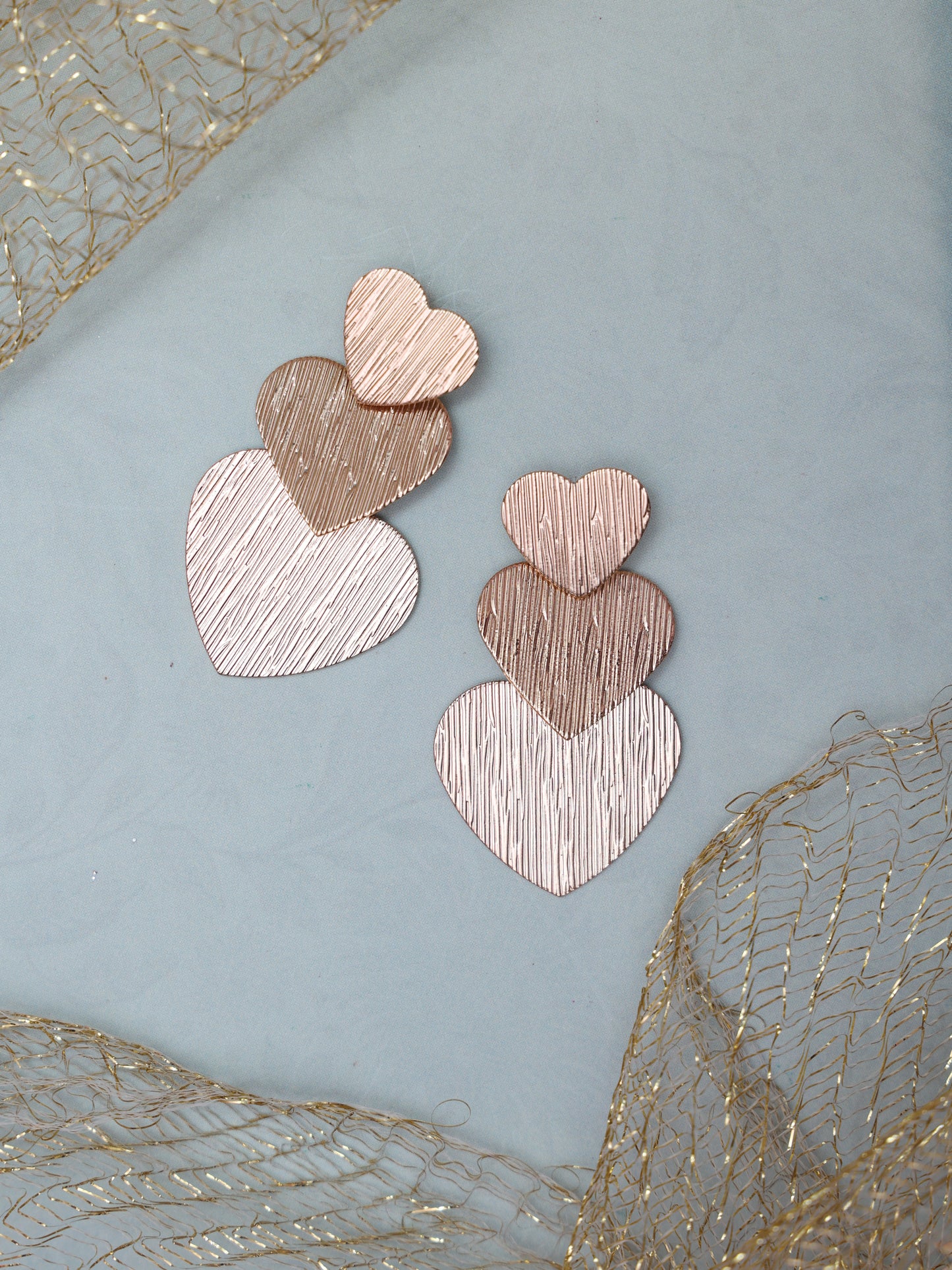 Triple Heart Western Earrings