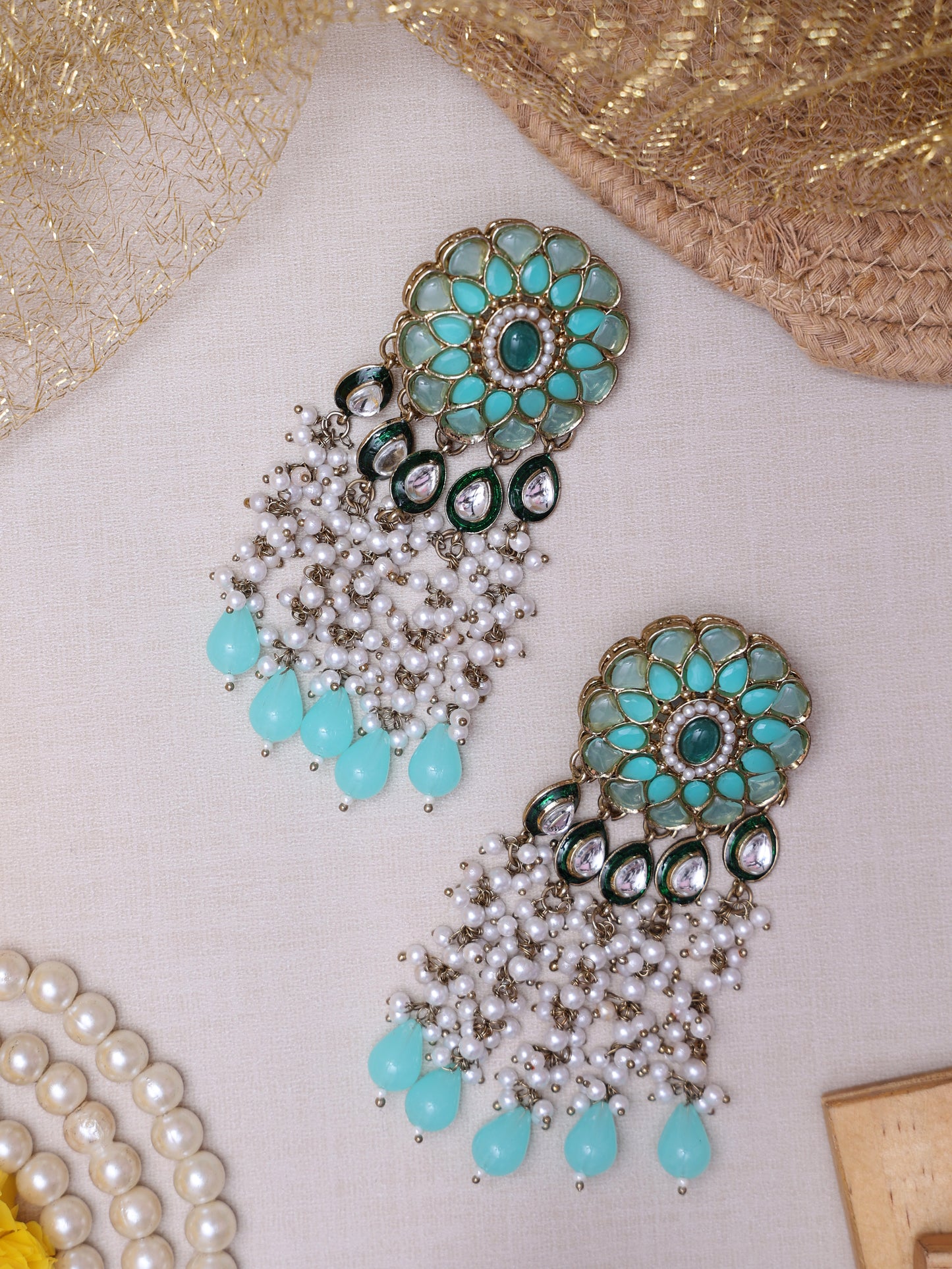 Turquoise Ojashwani Deisgner Earrings