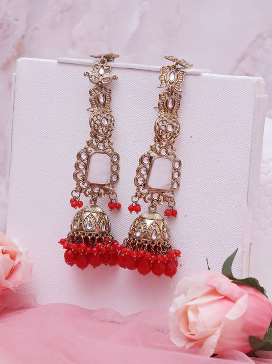 Red Edita Jhumkis