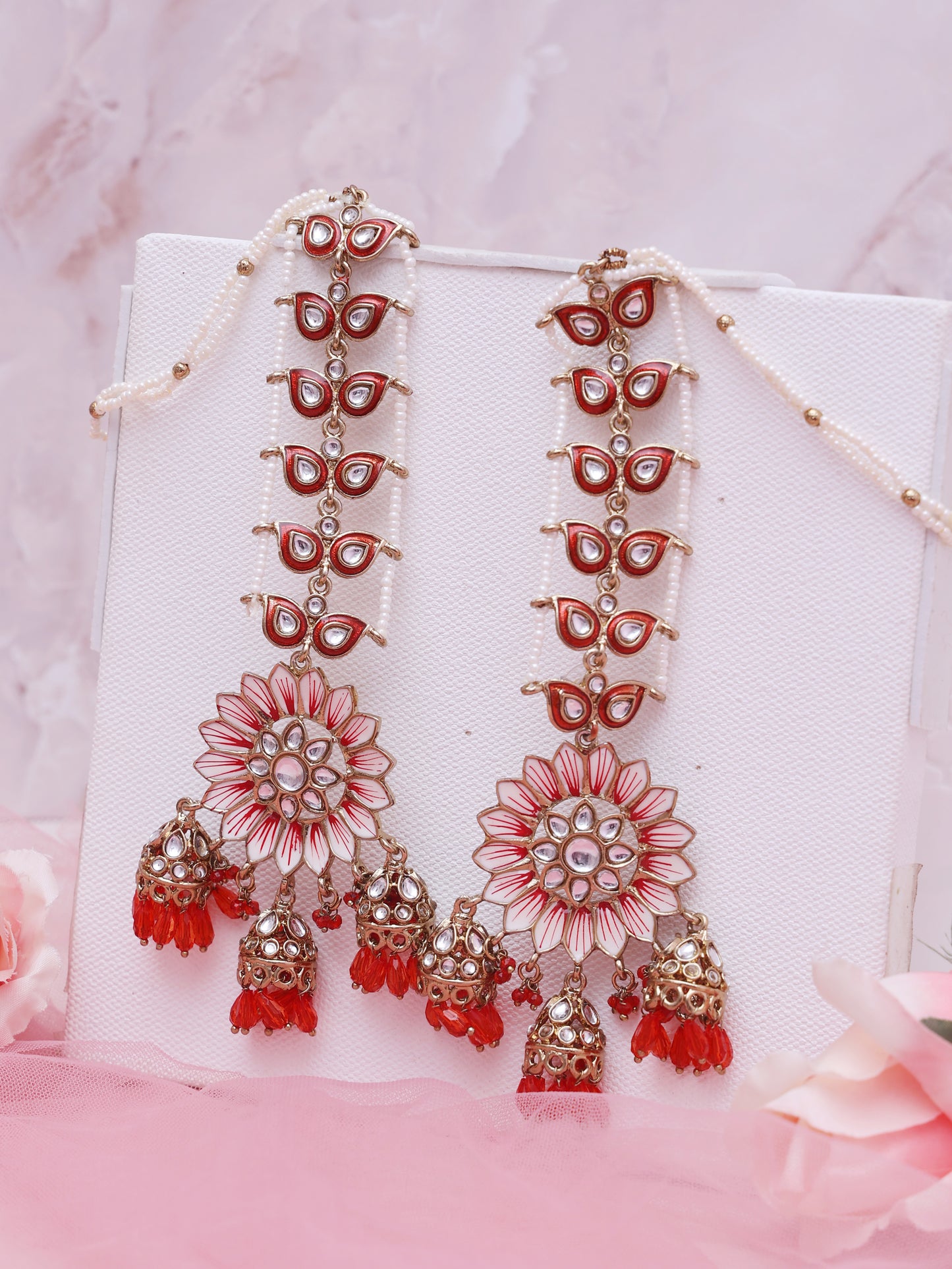 Red Vahini Jhumkis