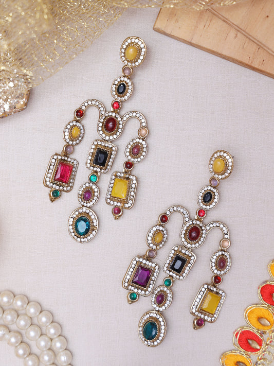 Multicolor Deepika Designer Earrings