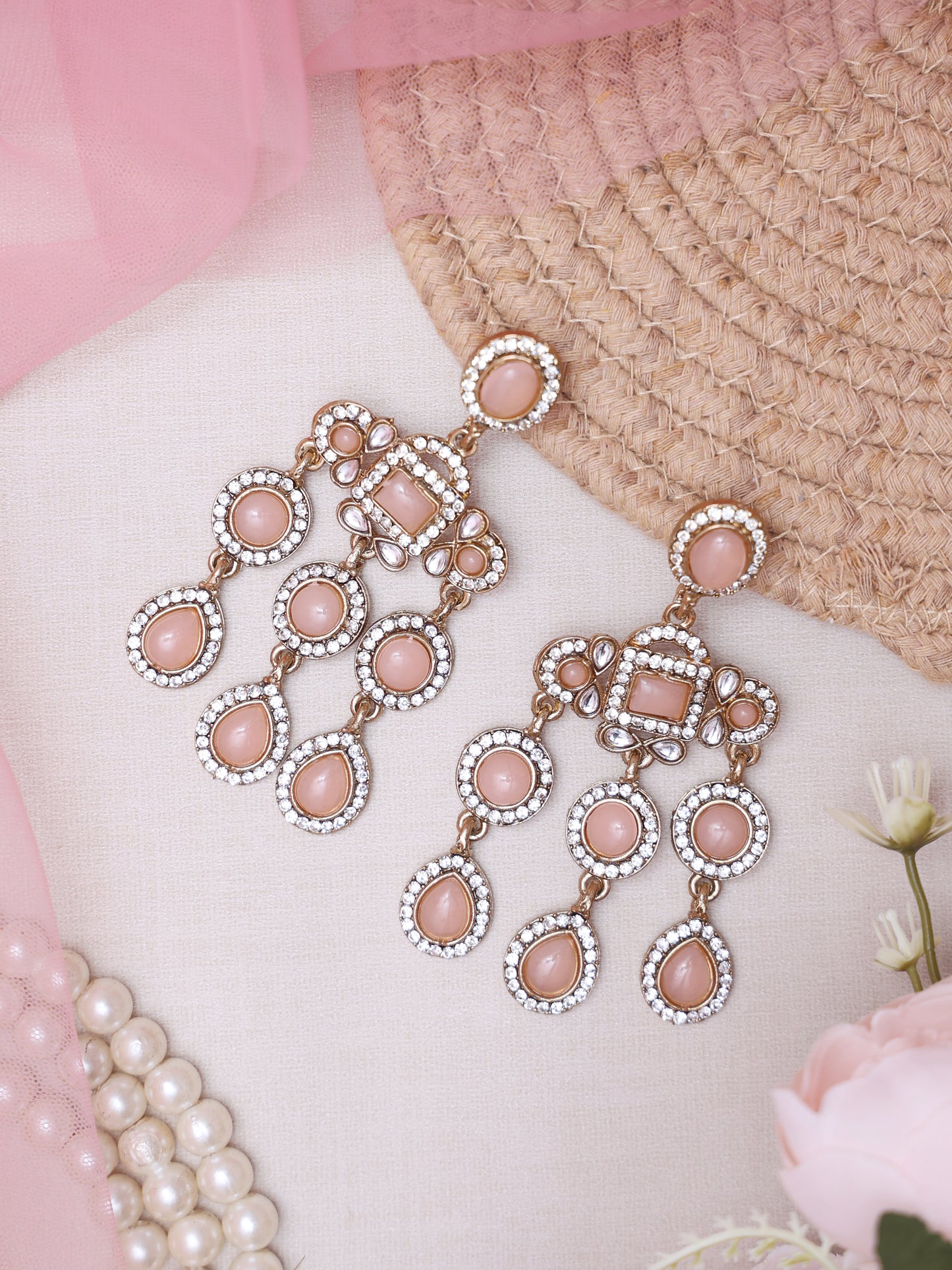 Baby Pink Madani Deisgner Earrings