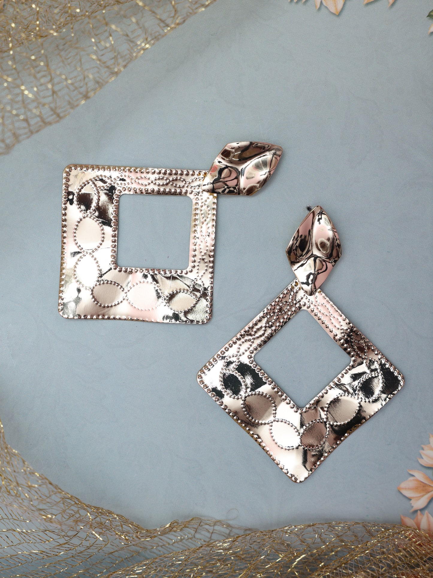 Square Shaped Western Earrings