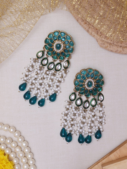 Sea Green Ojashwani Deisgner Earrings