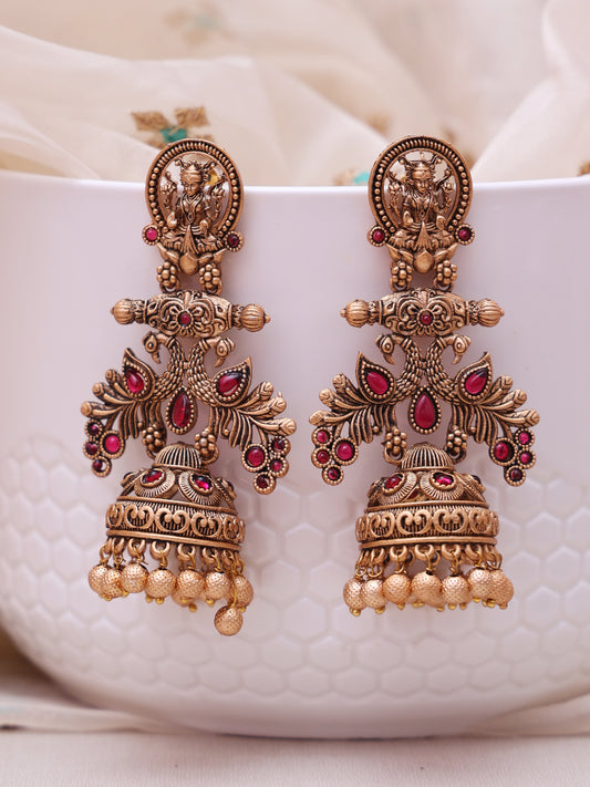 Red Talli Temple Jhumkis