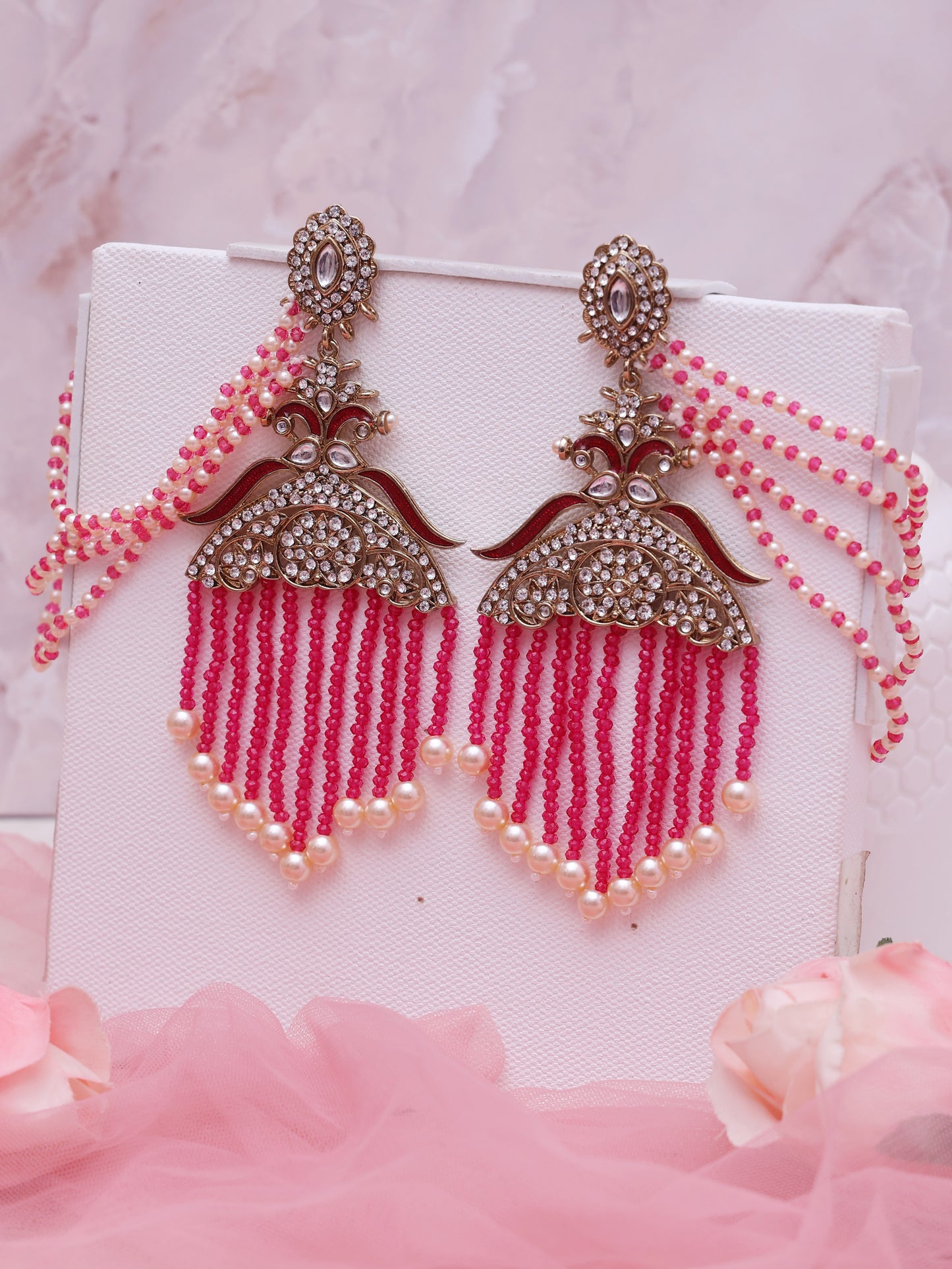 Pink Rachika Jhumkis