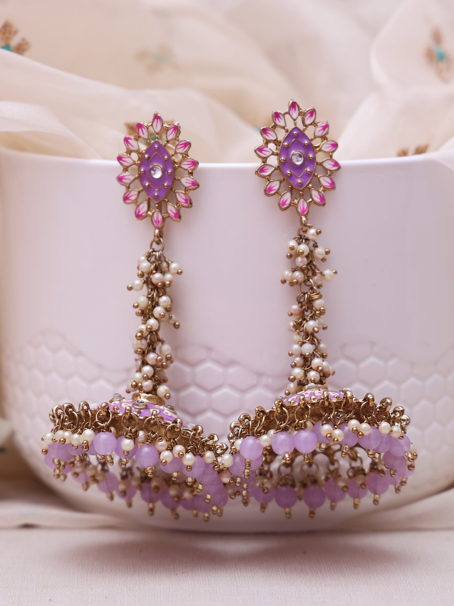 Lilac Jaya Jhumkis