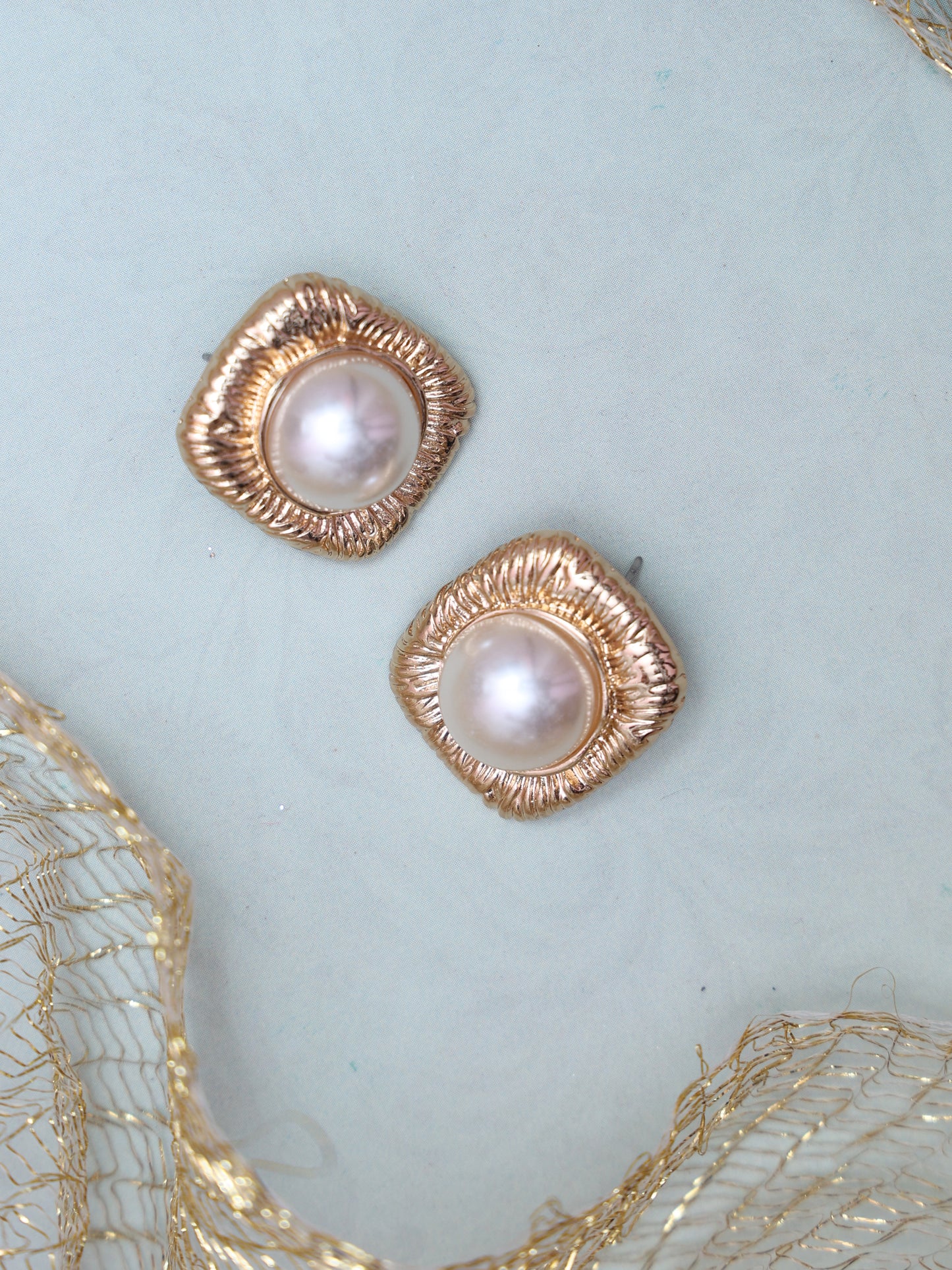 Pearl Square Western Earrings