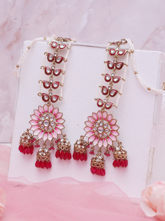 Hot Pink Vahini Jhumkis