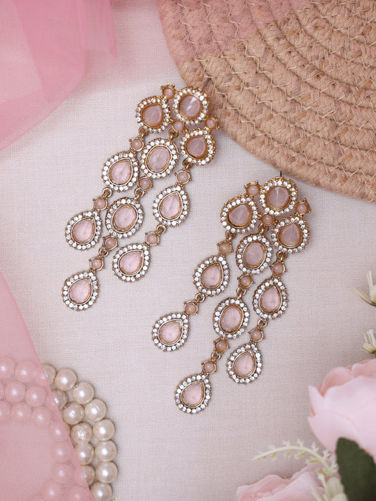 Baby Pink Kahnsi Deisgner Earrings