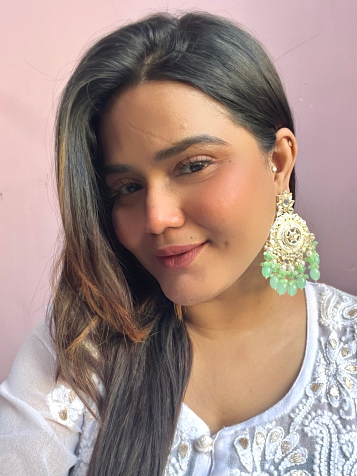 Mint Green Taahira Designer Earrings